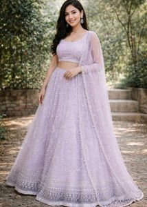 Elegant Lavender Lehenga Skirt