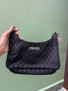 Kenneth Cole Black Monogram Shoulder Bag