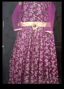 Purple Floral Girls' Dress