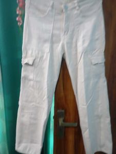 Straight White Cargo Pants