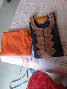 Stylish Blue &amp; Orange Kurta