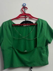 Vibrant Green Cropped T-Shirt