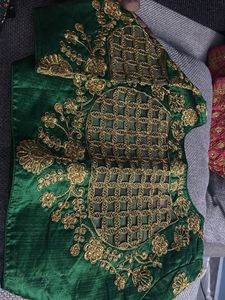 Elegant Emerald Green Embroidered Blouse