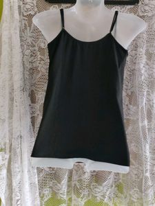 Black Lace Trim Camisole Tank Top