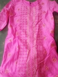 Vibrant Pink Embroidered Kurta