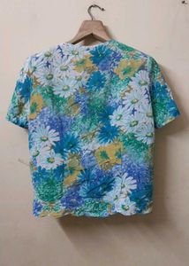 Vintage Floral Button-Up Blouse