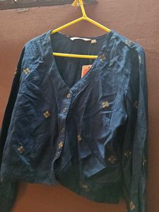 Women's Navy Blue Crop Top