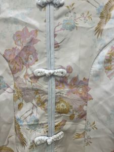 Exquisite Floral Crane Print Chinese Style Blouse