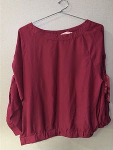 Burgundy Long Sleeve Casual Top