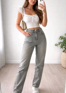Grey Washed Denim Jeans