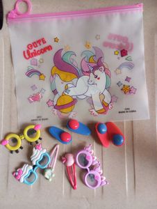 🎀Cute Hair Clips Set with Unicorn pouch🎀