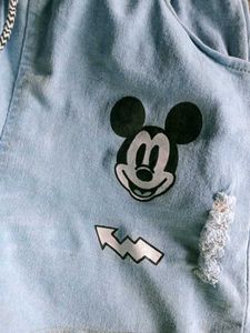 Cute Mickey Mouse Denim Shorts