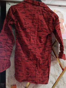 Red Printed Casual Shirt