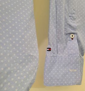 Tommy Hilfiger womens Light Blue Dotted Shirt 🔥