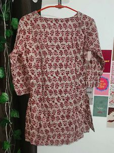 Chic Floral Print Loose Fit Short Kurti