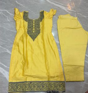 Elegant Yellow Embroidered Kurta Set