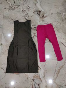 Elegant Grey Kurta Set with Pink Embroidery