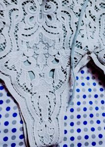 Cute Light Blue Lace Romper