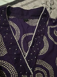 Purple Printed Kurta