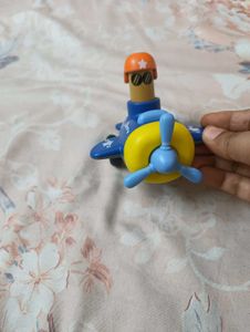Blue Toy Airplane with Pilot