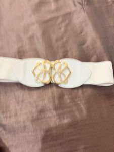 Stylish White Elastic Waist Belt