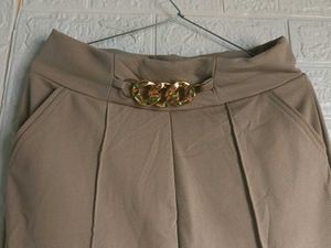 Beige Flare Leg Pants