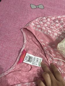 Pink Floral Kurta Set with Dupatta
