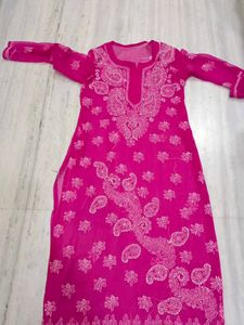 Beautiful Pink Chikankari Kurta without inner