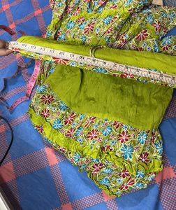Green Floral Long Skirt