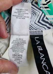 La Blanca Chevron Print Flounce Bikini Top