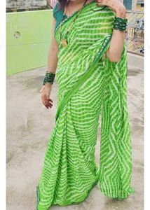 Elegant Green Saree 💚