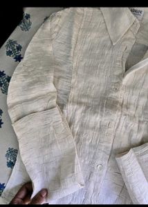 Armani Collection Cream Textured Shirt