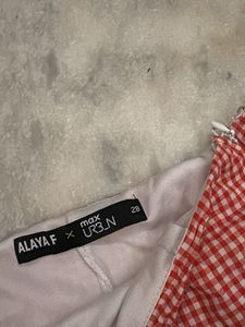 y2k Red Gingham Ruffle micro Mini Skirt