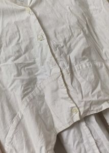 Chic Asymmetrical White Button-Up Shirt
