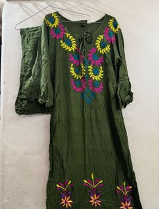 Embroidered Kurta with Pants