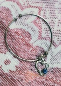 Silver Heart Evil Eye Bracelet
