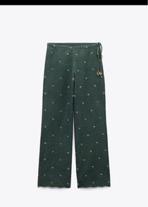 Green Crop Top &amp; Wide Leg Pants Set