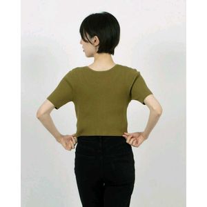Women Gray Crop Top