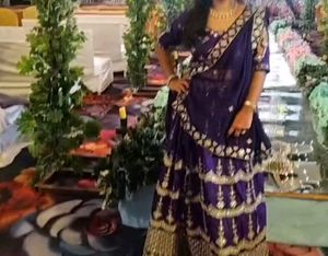 Purple Embroidered Lehenga Choli Set