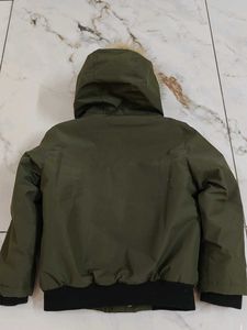 Kid's Green Fur Hooded Winter puffer Jacket