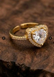 Gold plated Heart Shape Diamond Ring