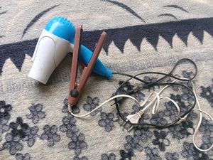 Pink Hair Dryer &amp; Straightener Set