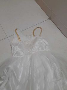 White &amp; Gold Embellished Dress
