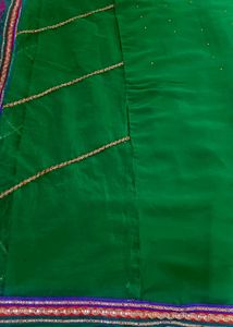 Beautiful Green Saree with Embellishments
