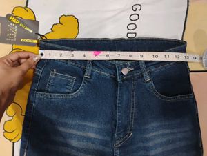 Dark Blue High-Waist Bell Bottom Jeans
