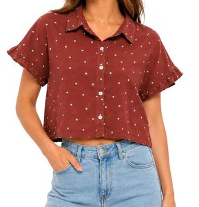 Cute Polka Dot Cropped Shirt