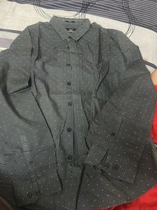 Men's Dark Grey Polka Dot Shirt