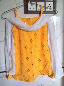 Baby Girls Festive Bright Yellow Sharara