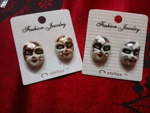 Unique Masquerade Face Earrings