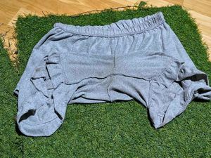Grey Ruffle Shorts